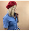 high quality unisex red wool beret made in europe